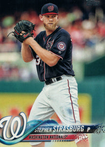 #233 Stephen Strasburg Washington Nationals 2018 Topps Series 1 Baseball Card EAX
