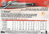 #233 Stephen Strasburg Washington Nationals 2018 Topps Series 1 Baseball Card EAX