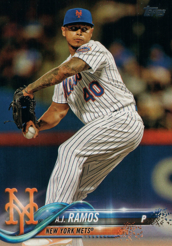 #123 A.J. Ramos New York Mets 2018 Topps Series 1 Baseball Card EAX