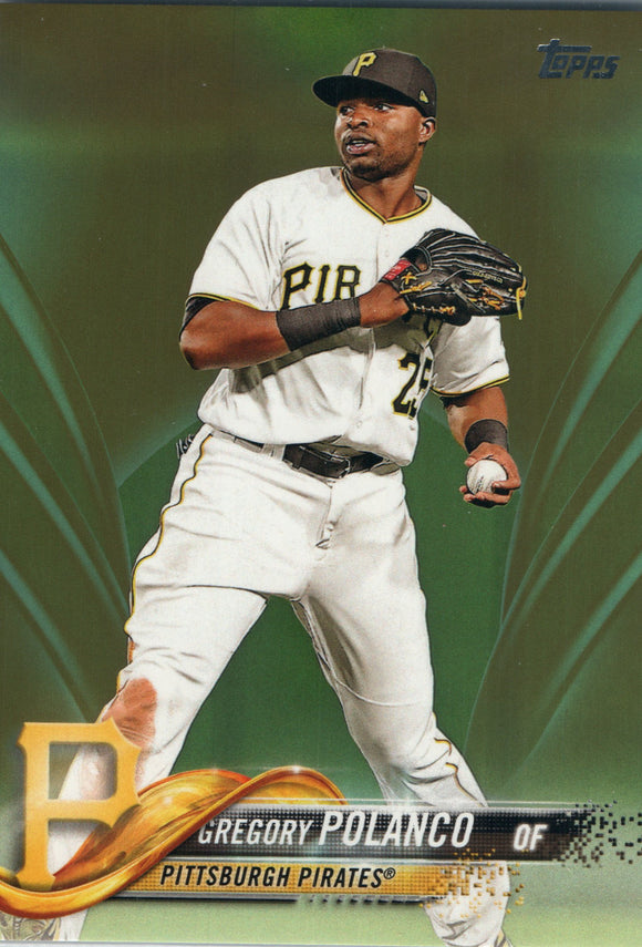 #201 Gregory Polanco Green Pittsburgh Pirates 2018 Topps Series 1 Baseball Card EAZ