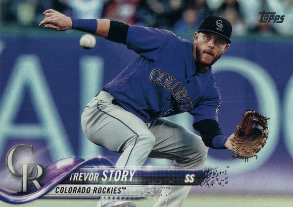 #230 Trevor Story Colorado Rockies 2018 Topps Series 1 Baseball Card EAZ