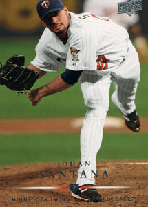 #378 Johan Santana Checklist Minnesota Twins 2008 Upper Deck Series 1 Baseball Card