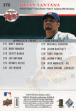 #378 Johan Santana Checklist Minnesota Twins 2008 Upper Deck Series 1 Baseball Card