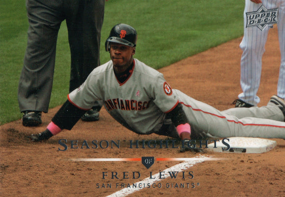 #387 Fred Lewis Season Highlights San Fransicso Giants 2008 Upper Deck Series 1 Baseball Card