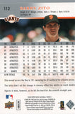 #112 Barry Zito San Francisco Giants 2008 Upper Deck Series 1 Baseball Card