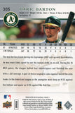 #305 Daric Barton Rookie  Oakland Athletics 2008 Upper Deck Series 1 Baseball Card FAJ