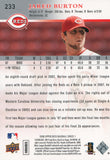 #233 Jared Burton Cincinnati Reds 2008 Upper Deck Series 1 Baseball Card FAJ