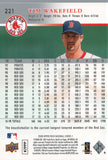 #2221 Tim Wakefield Boston Red Sox 2008 Upper Deck Series 1 Baseball Card FAK