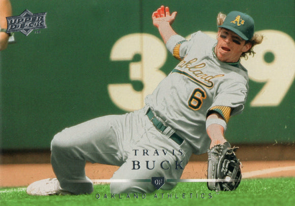#30 Travis Buck Oakland Athletics 2008 Upper Deck Series 1 Baseball Card FAL
