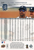#269 Gary Sheffield Detroit Tigers 2008 Upper Deck Series 1 Baseball Card FAM