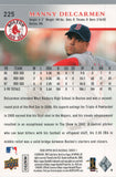 #225 Manny Delcarmen Boston Red Sox 2008 Upper Deck Series 1 Baseball Card FAM