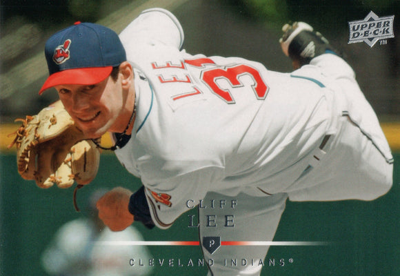 #123 Cliff Lee Cleveland Indians 2008 Upper Deck Series 1 Baseball Card FAN