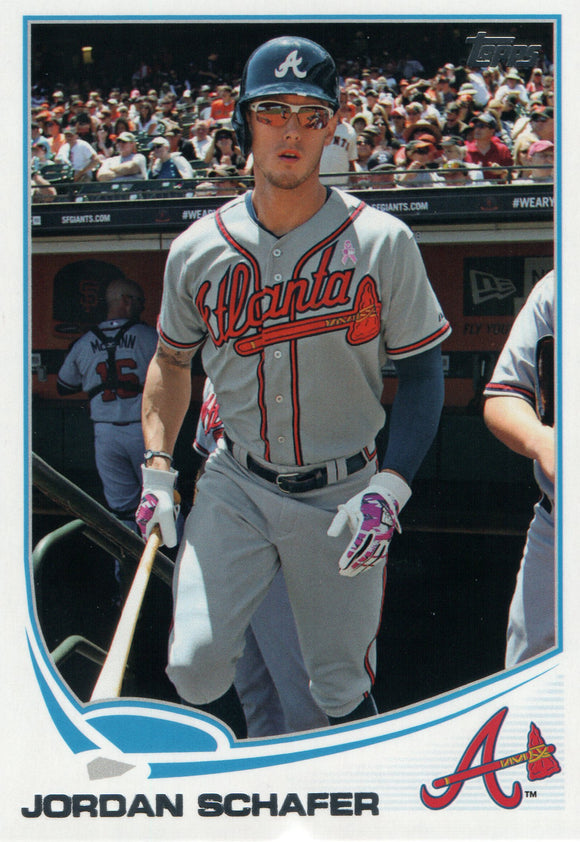 US319 Jordan Schafer Atlanta Braves 2013 Topps Baseball Card FAP