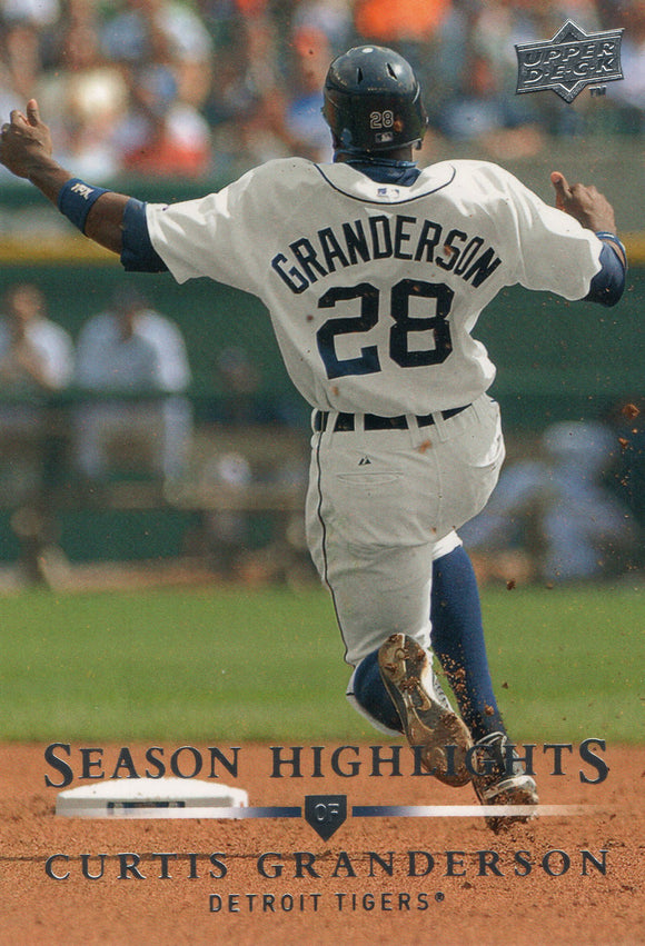 #385 Curtis Granderson Detroit Tigers 2008 Upper Deck Series 1 Baseball Card FAS
