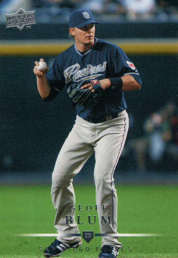 #188 Geoff Blum San Diego Padres 2008 Upper Deck Series 1 Baseball Card FAS