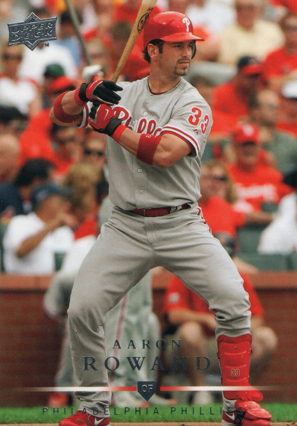 #199 Aaron Rowand Philadelphia Phillies 2008 Upper Deck Series 1 Baseball Card FAS