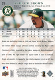 #25 Andrew Brown Oakland Athletics 2008 Upper Deck Series 1 Baseball Card FAT