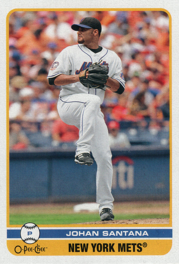 #225 Johan Santana New York Mets 2009 O-PEE-CHEE Baseball Card FAU