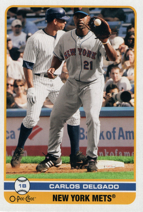 #290 Carlos Delgado New York Mets 2009 O-PEE-CHEE Baseball Card FAV