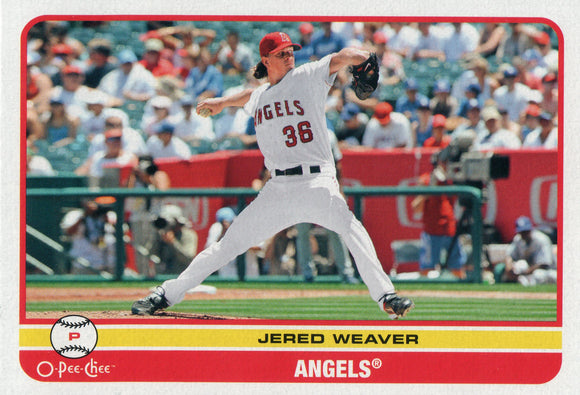 #417 Jered Weaver Los Angeles Angels 2009 O-PEE-CHEE Baseball Card FAV