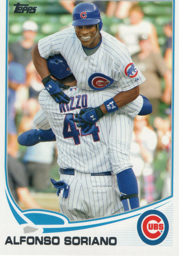 #584 Alfonso Soriano Chicago Cubs 2013 Topps Baseball Card FAX