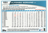 #584 Alfonso Soriano Chicago Cubs 2013 Topps Baseball Card FAX