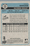 #430 Nick Markakis Baltimore Orioles 2009 O-PEE-CHEE Baseball Card FAX