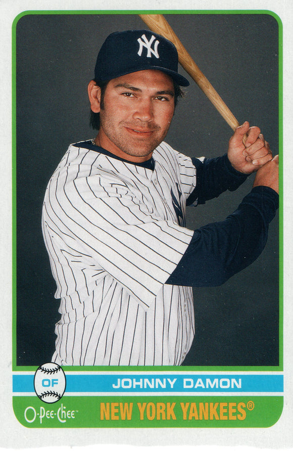 #439 Johnny Damon New York Yankees 2009 O-PEE-CHEE Baseball Card FAX