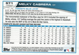 #571 Melky Cabrera Toronto Blue Jays 2013 Topps Baseball Card FAY