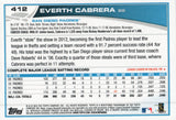 #412 Everth Cabrera San Diego Padres 2013 Topps Baseball Card FAY