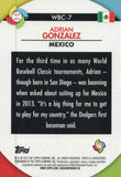 WBC-7 Adrian Gonzalez Mexico 2013 Topps Baseball Card FAY