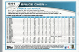 #641 Bruce Chen Kansas City Royals 2013 Topps Baseball Card FAY