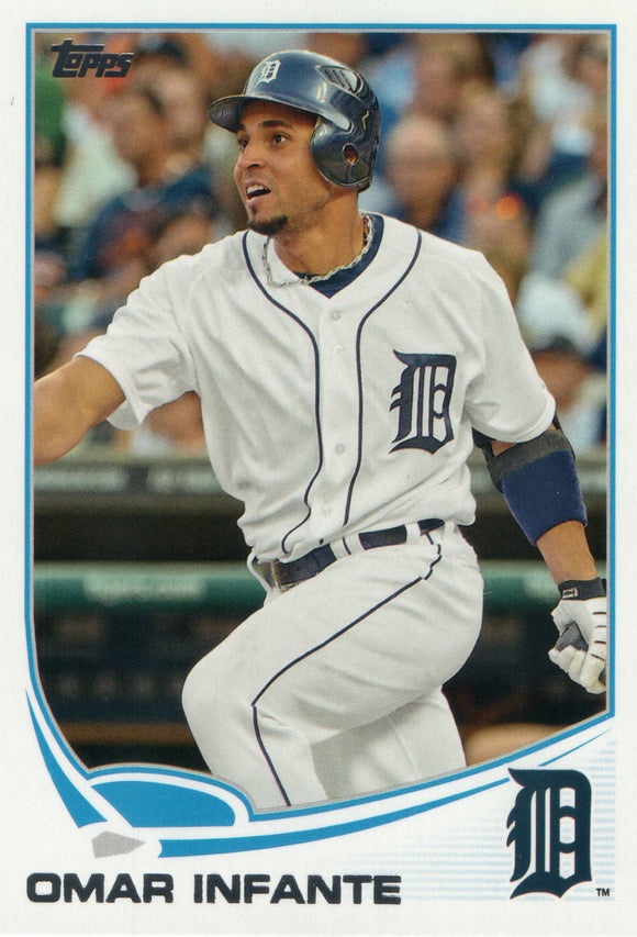 #516 Omar Infante Detroit Tigers 2013 Topps Baseball Card FAY