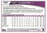 #453 Troy Tulowitzki Colorado Rockies 2013 Topps Baseball Card FAZ