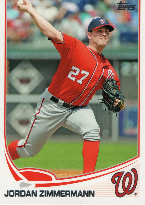 #588 Jordan Zimmermann Washington Nationals 2013 Topps Baseball Card FAZ