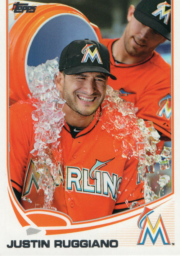 #624 Justin Ruggiano Miami Marlins 2013 Topps Baseball Card FAZ