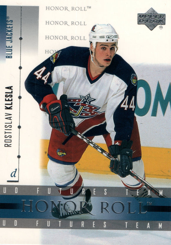 #28 Rostislav Klesla Columbus Blue Jackets 2002-03 Upper Deck Honor Roll Hockey  Card FAB