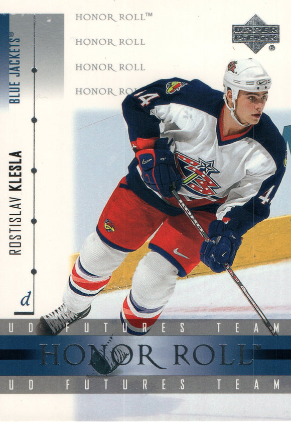 #58 Rostislav Klesla Columbus Blue Jackets 2002-03 Upper Deck Honor Roll Hockey  Card FAB
