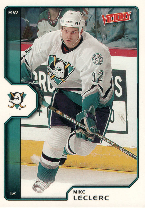 #7 Mike Leclerc Anaheim Mighty Ducks 2002-03 Upper Deck Victory Hockey Card FAB