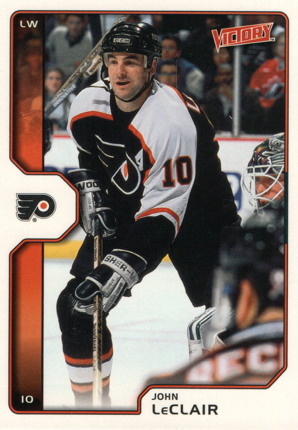 #158 John Leclair Philadelphia Flyers 2002-03 Upper Deck Victory Hockey Card FAB