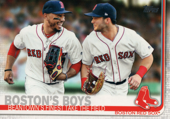#28 Beantown's Finest Take The Field Bosoton's Boys Boston Red Sox 2019 Topps Series 1 Baseball Card FAC
