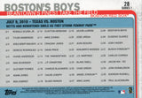#28 Beantown's Finest Take The Field Bosoton's Boys Boston Red Sox 2019 Topps Series 1 Baseball Card FAC