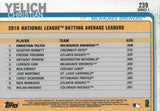 #239 Christian Yelich Milwaukee Brewers 2019 Topps Series 1 Baseball Card FAD