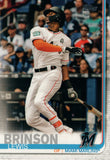 #296 Lewis Brinson Miami Marlins 2019 Topps Series 1 Baseball Card FAE