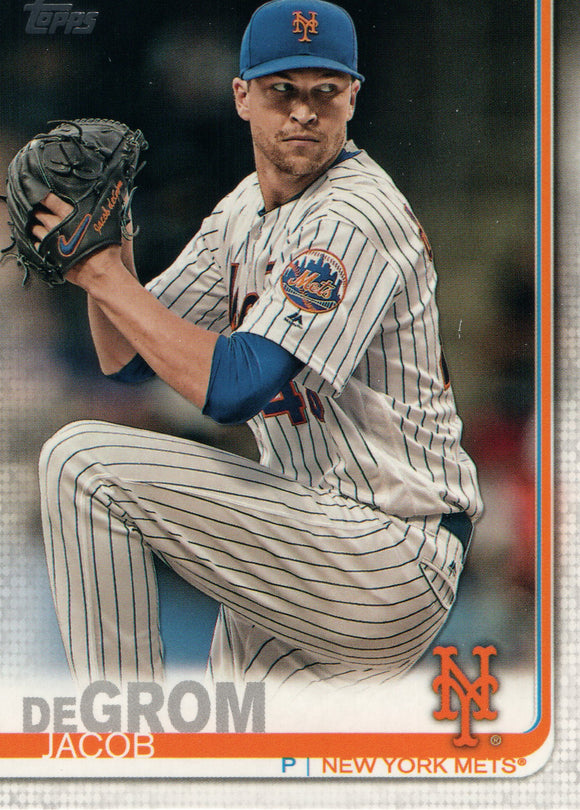 #200 Jacob DeGrom New York Mets 2019 Topps Series 1 Baseball Card OD FAE