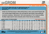 #200 Jacob DeGrom New York Mets 2019 Topps Series 1 Baseball Card OD FAE