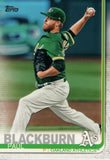 #36 Paul Blackburn Oakland Athletics 2019 Topps Series 1 Baseball Card OD FAE