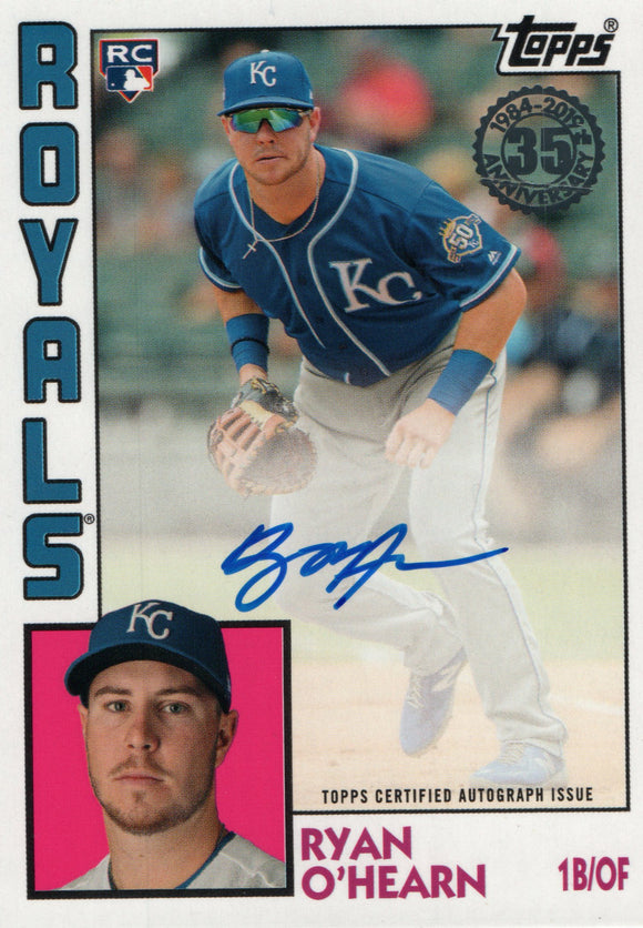 84A-RO Ryan O'Hearn Auto Kansas City Royals 2019 Topps Series 1 Baseball Card FAF