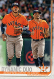 #294 Astros Infielders Hit The Dugout Dynamic Duo Houston Astros 2019 Topps Series 1 Baseball Card FAF