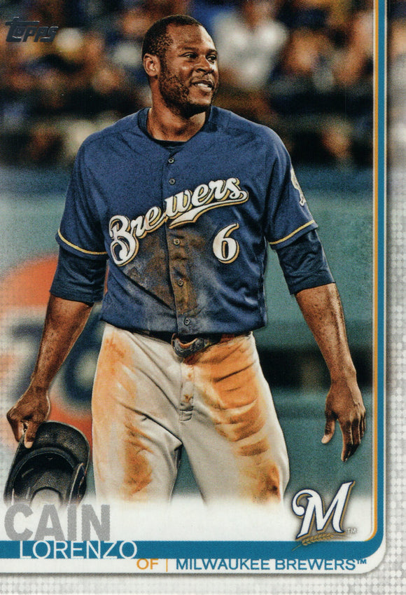#330 Cain Lorenzo Milwaukee Brewers 2019 Topps Series 1 Baseball Card FGA